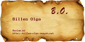 Billes Olga névjegykártya